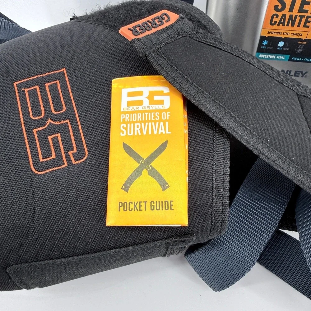 Stanley Steel Canteen 1.1Qt w Gerber Bear Grylls Pouch Strap Survival Kit - Picture 3 of 10
